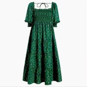 Hill House Home Nesli Nap Dress in Size XS in Emerald Trellis